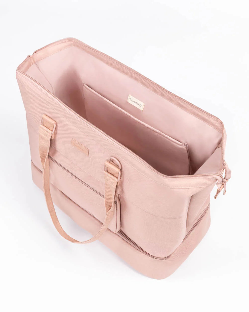 Rausvas kelioninis krepšys