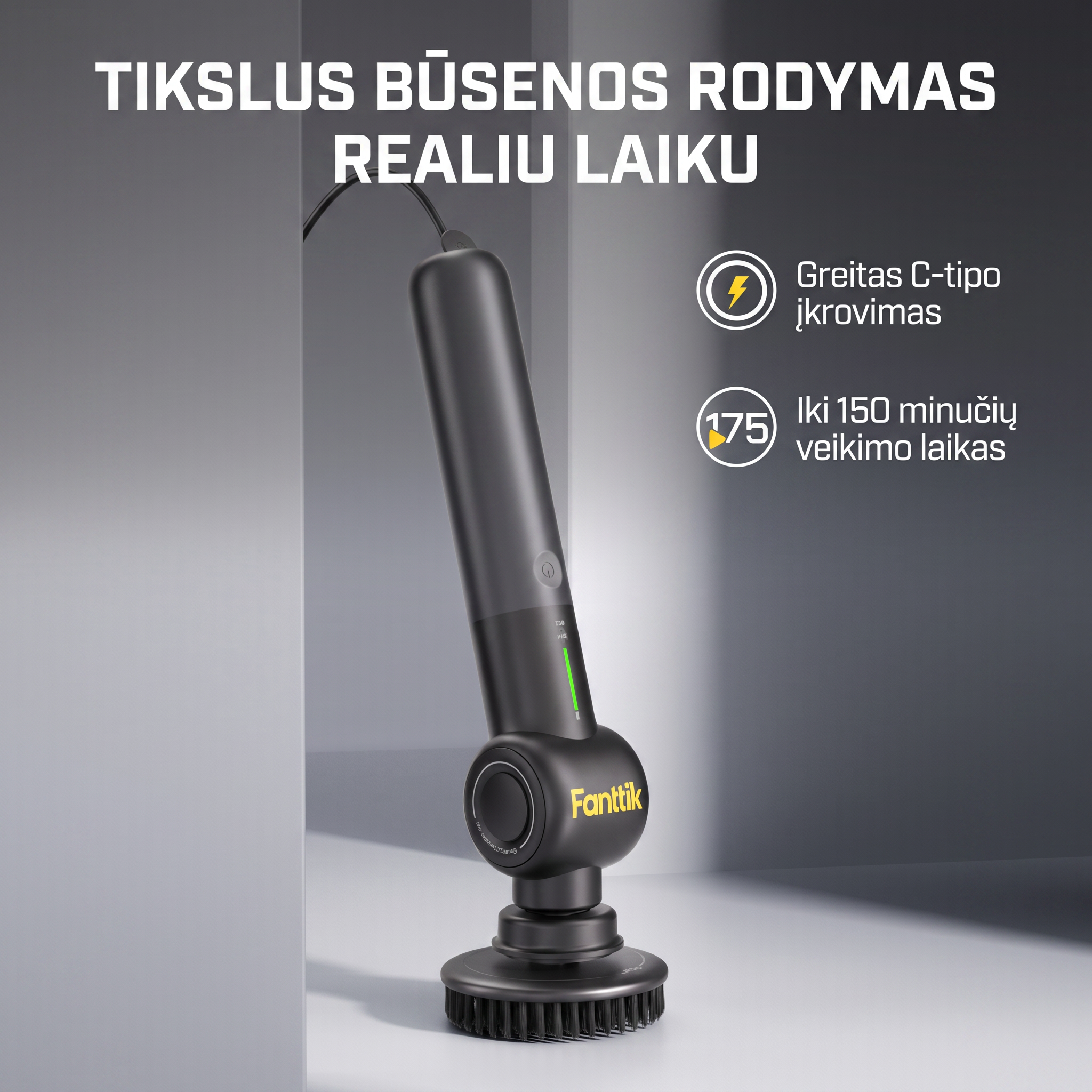 Elektrinis valymo šepetys G9 Pro – 6 antgaliai