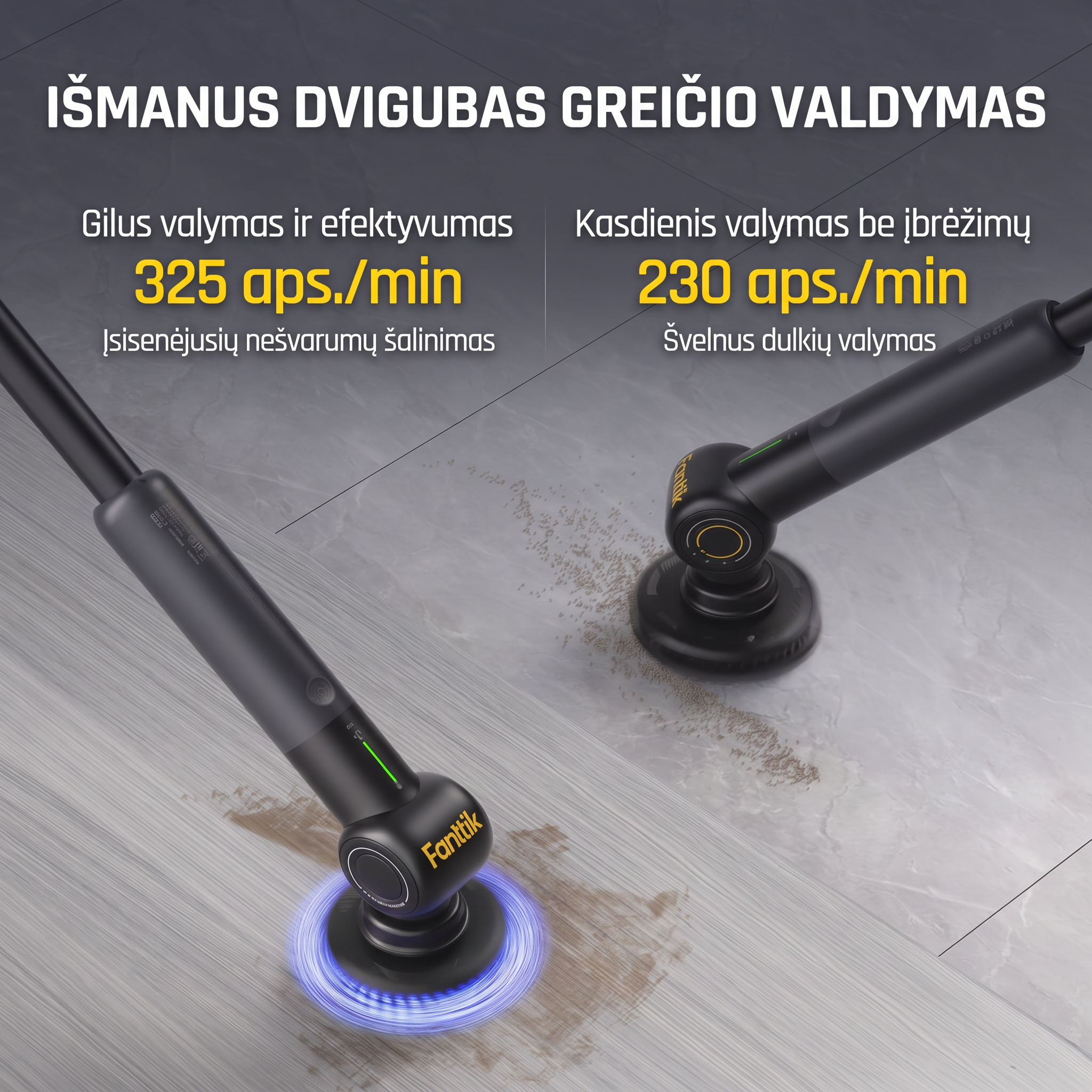 Elektrinis valymo šepetys G9 Pro – 6 antgaliai