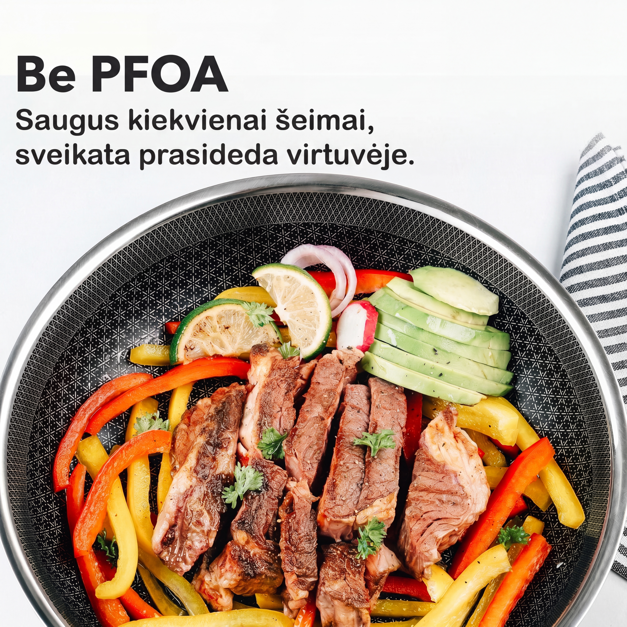 Nerūdijančio plieno keptuvių rinkinys 3 vnt. – nelipni danga
