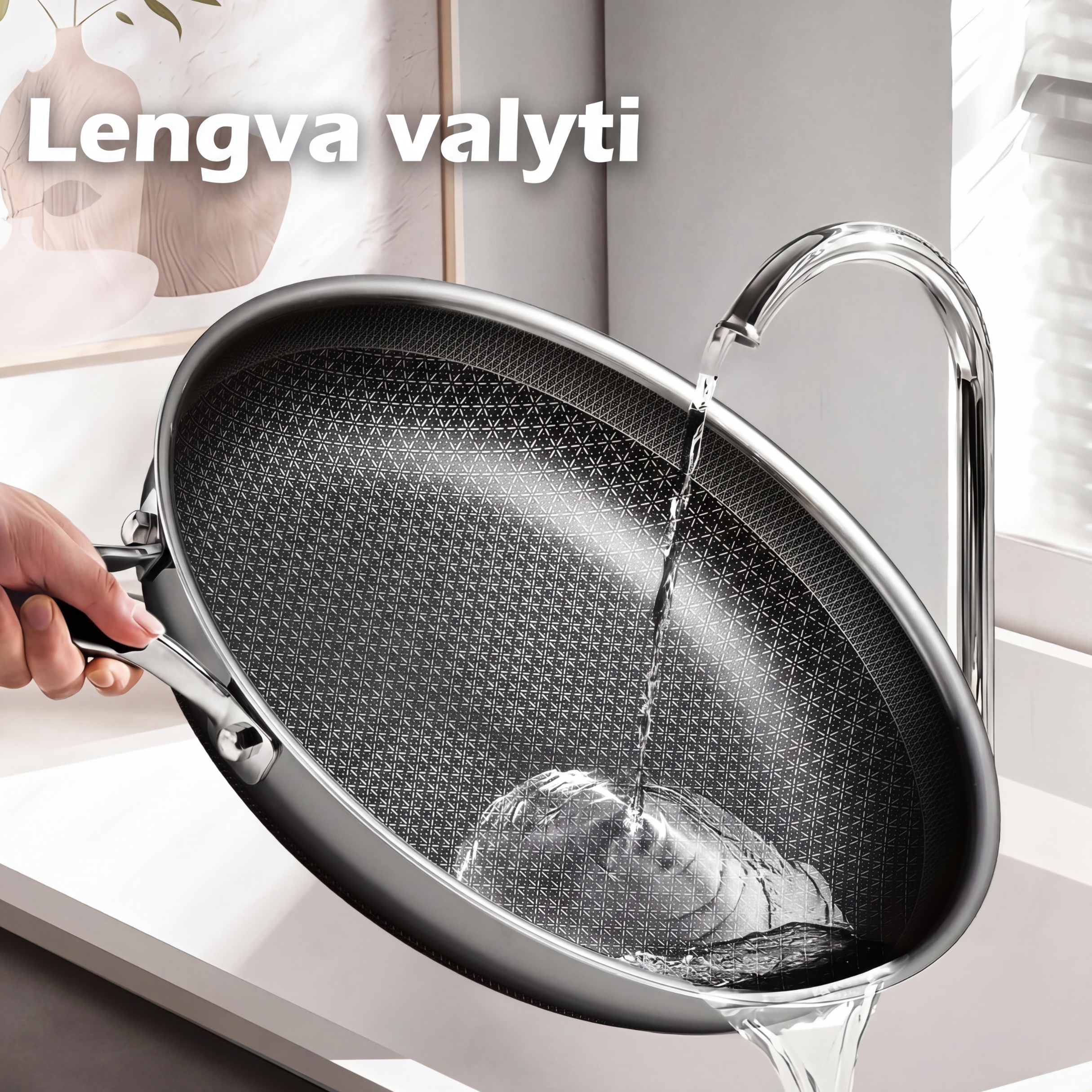 Nerūdijančio plieno keptuvių rinkinys 3 vnt. – nelipni danga