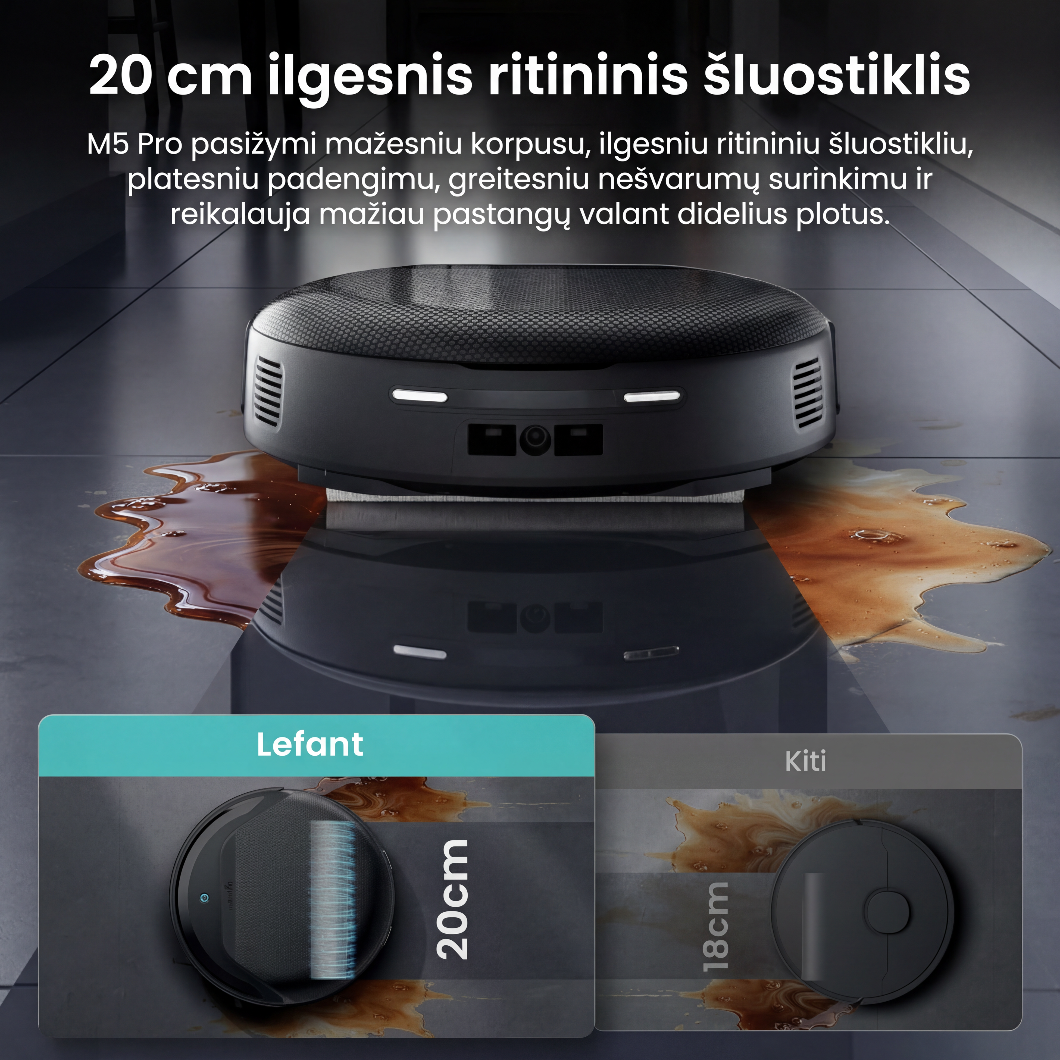 Lefant M5 Pro – išmanus plaunantis robotas-siurblys