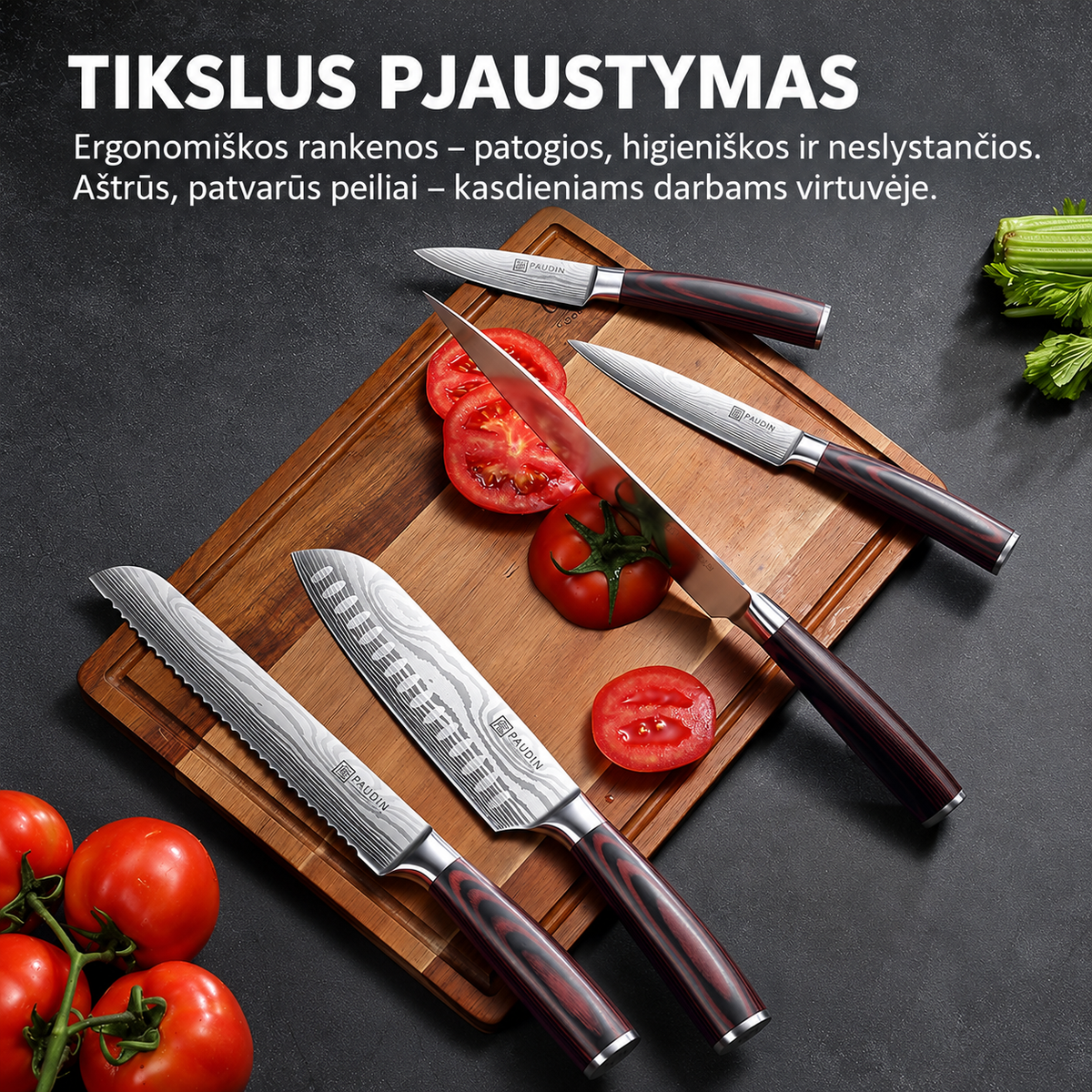 Profisionalūs Šefo linijos – 5 peilių rinkinys