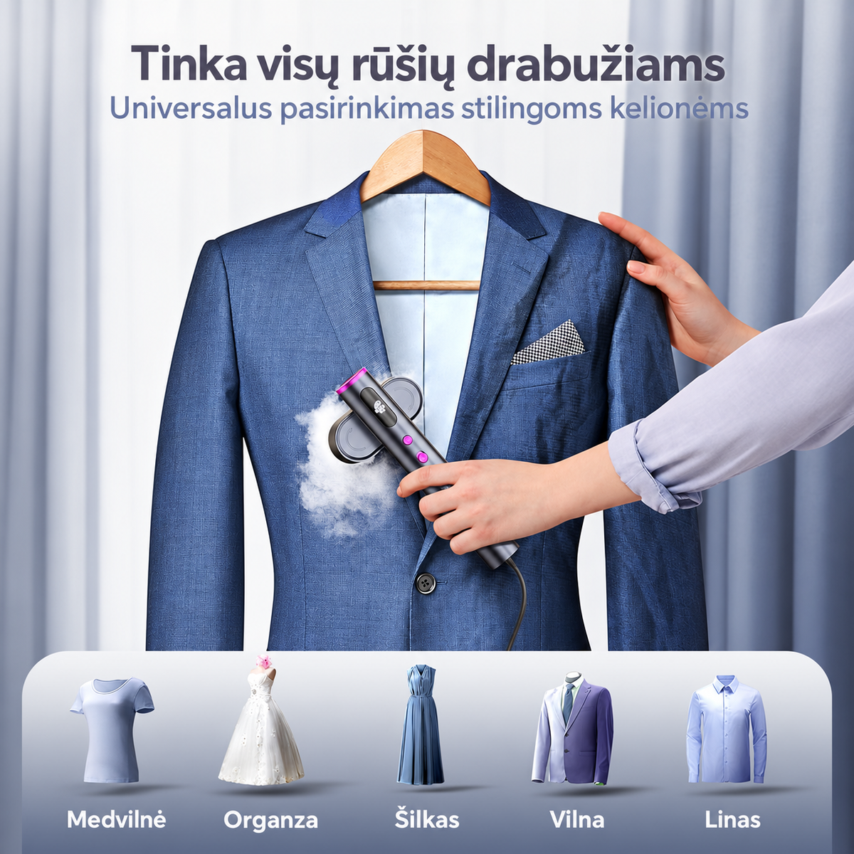 Rankinis drabužių garintuvas ir lygintuvas „Jack & Rose K1“