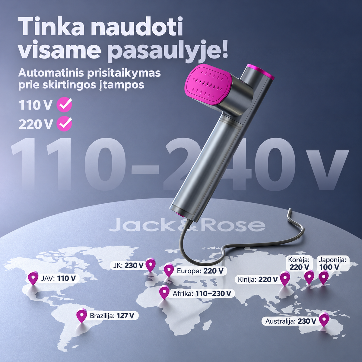 Rankinis drabužių garintuvas ir lygintuvas „Jack & Rose K1“