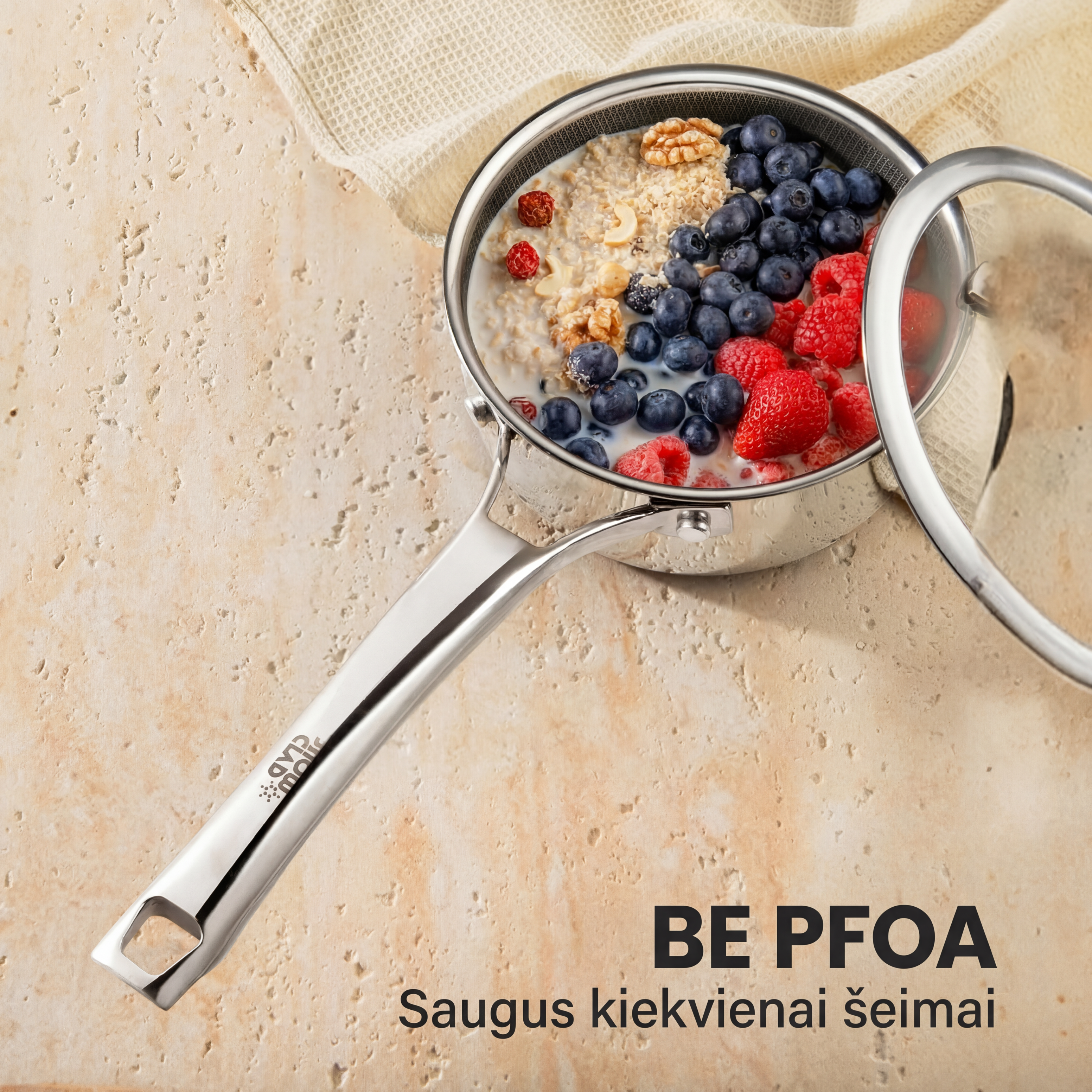 10 dalių Hibridinis puodų ir keptuvių rinkinys