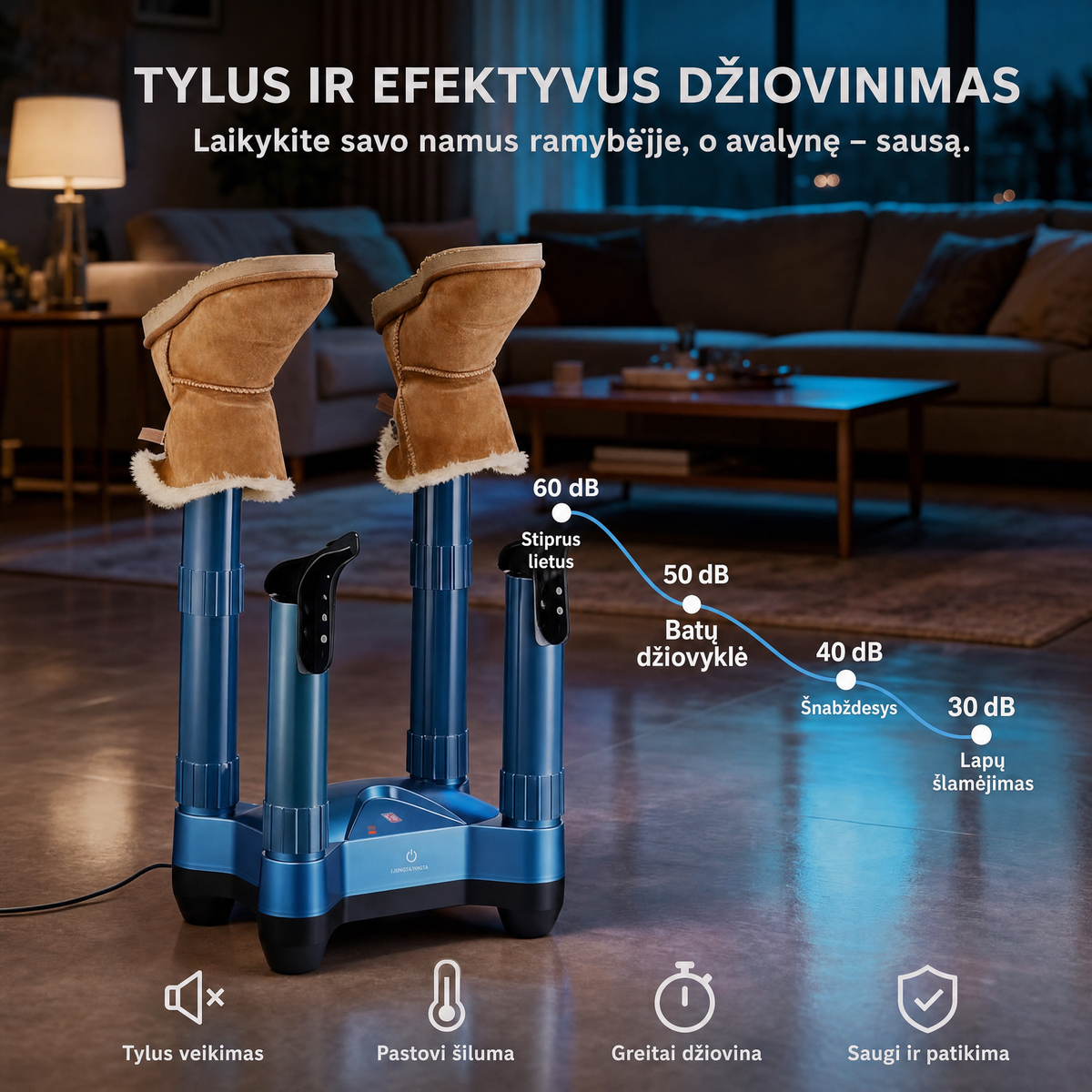 AIRTHEREAL elektrinis batų džiovintuvas su ozono funkcija