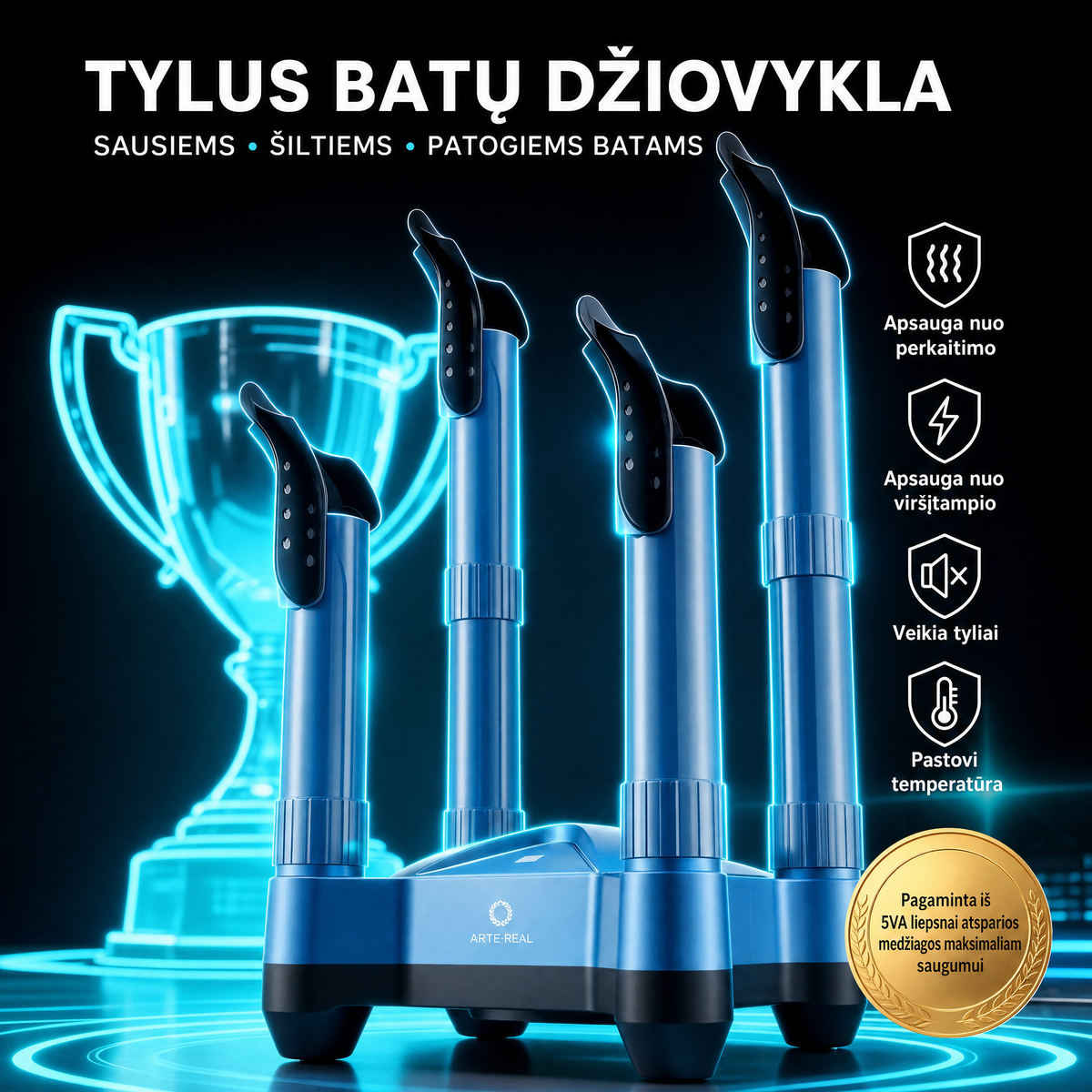 AIRTHEREAL elektrinis batų džiovintuvas su ozono funkcija