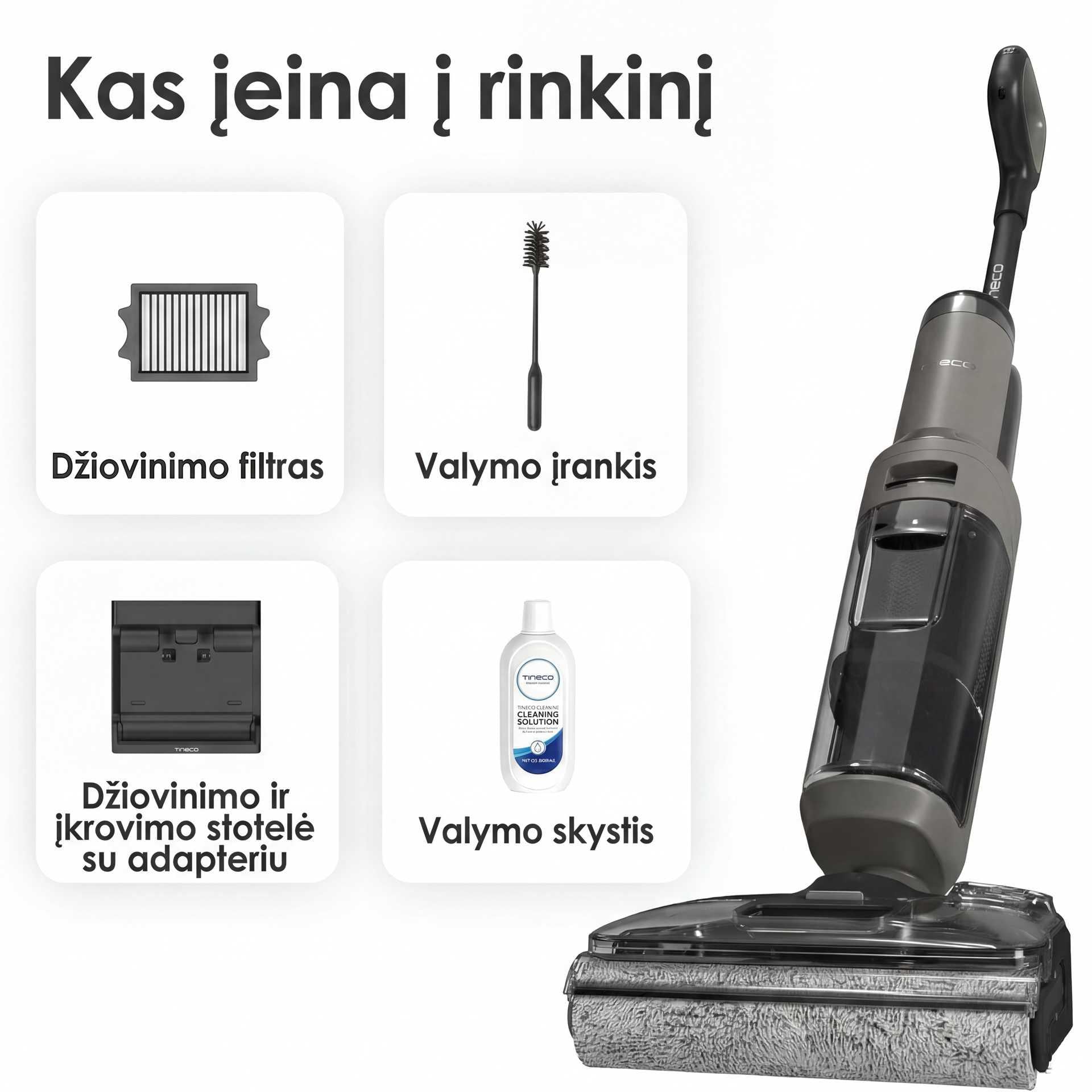 Tineco Floor One i6 Stretch – šlapiai ir sausai siurbiantis dulkių siurblys