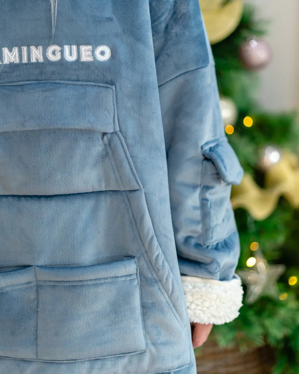 Mėlynas pledas-džemperis